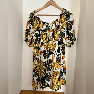 Farm Rio Toucan Banana Mini Dress